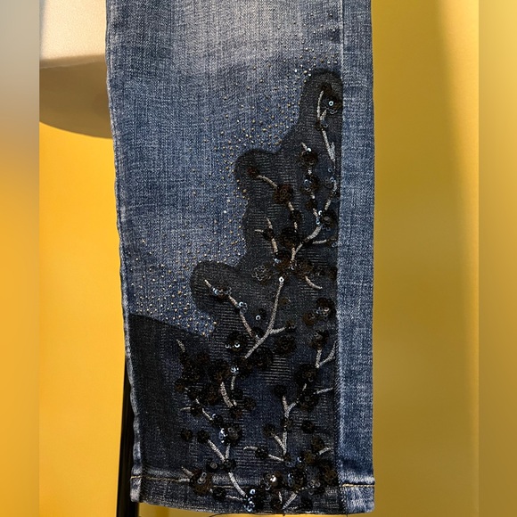 Melanie Lyne embellished ankle-length jeans - size 8 - Picture 3 of 8